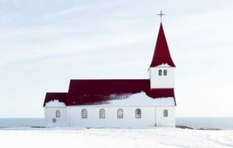 church building in snow image