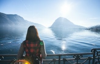 girl looking at water image