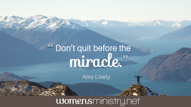 Amy Lively quit before miracle image